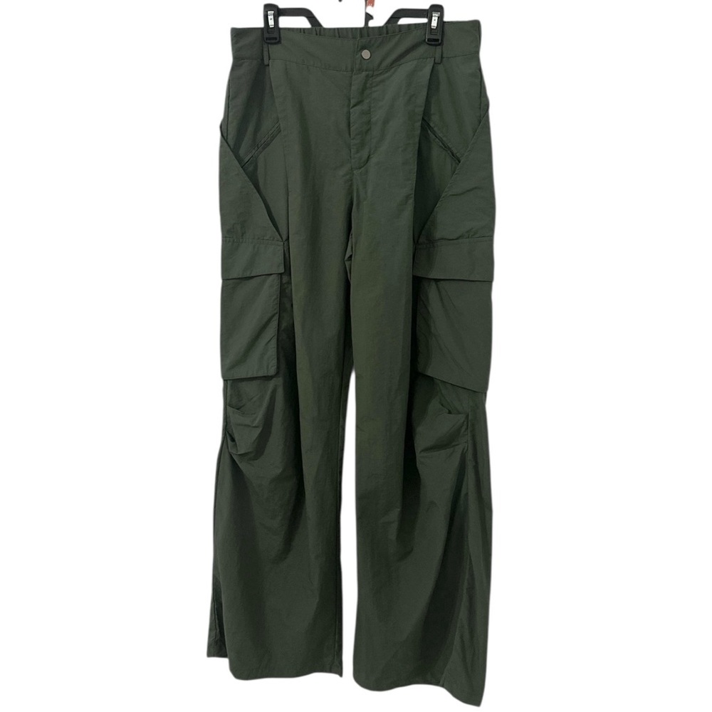 HALARA Mid Rise Button Zipper Side Pocket Wide Leg Casual Cargo Pants XL X-LARGE - Picture 2 of 11